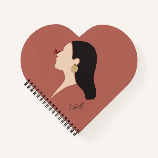 Boho Abstract Art Woman Illustration , Earthy Tone Notitieboek (Voorkant)