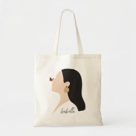 Boho Abstract Art Woman Illustration , Earthy Tone Tote Bag