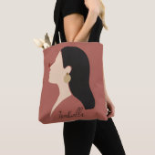 Boho Abstract Art Woman Illustration , Earthy Tone Tote Bag (Dichtbij)