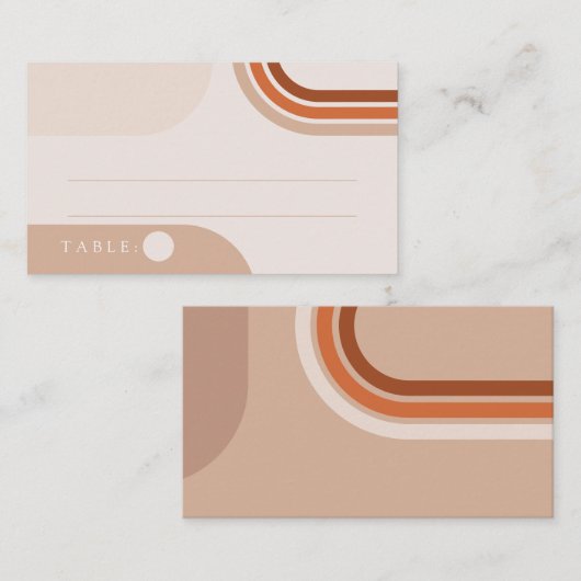 Boho Abstract Beige Place cards Plaatskaartje (Voorkant / Achterkant)