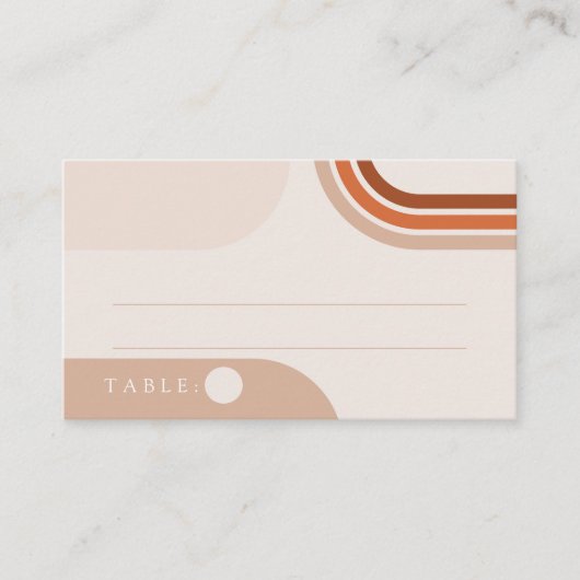 Boho Abstract Beige Place cards Plaatskaartje (Voorkant)