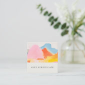 Boho Abstract Berglandschap Cadeaubon Vierkante Visitekaartje (Staand voorkant)