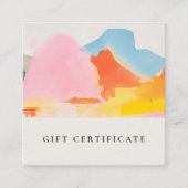 Boho Abstract Berglandschap Cadeaubon Vierkante Visitekaartje (Voorkant)