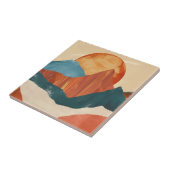 Boho Abstract berglandschap met zon Tegeltje (Zijkant)