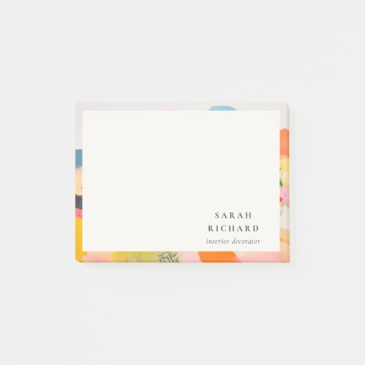 Boho Abstract Berglandschap Roze Blauw Oranje Post-it® Notes (Voorkant)