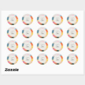 Boho Abstract Berglandschap Roze Blauwe Logo Ronde Sticker (Vel)