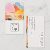 Boho Abstract Berglandschap Roze Blauwe Logo Visitekaartje (Voorkant / Achterkant)