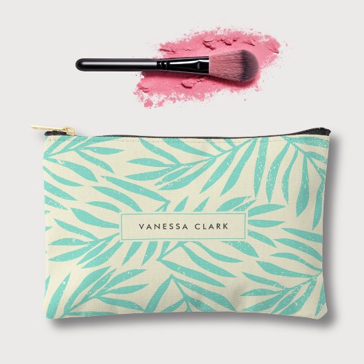 Boho Abstract blauw grunge palmbladeren Etui