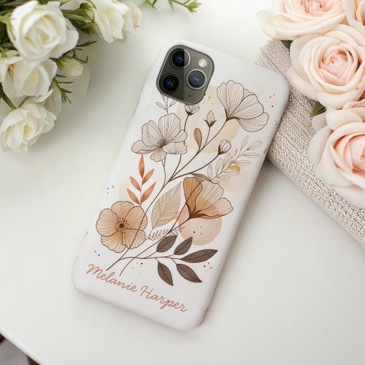 Boho-abstract bloemmonogram Case-Mate iPhone case