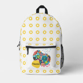 Boho abstract bloemontwerp bedrukte rugzak (Voorkant)