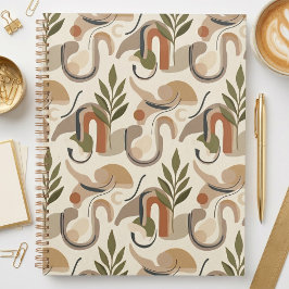 Boho Abstract Botanisch Notitieboek Omslag Achterg