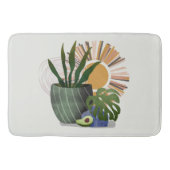 Boho Abstract Botanisch Potlood Plant Bath Mat (Voorkant)