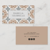 Boho Abstract Bruin Grijs Belkaart Visitekaartje (Voorkant / Achterkant)