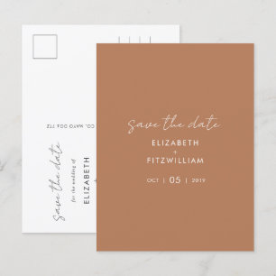 Boho Abstract   Caramel Mocha Bewaar de datum Briefkaart