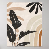 Boho Abstract Earth Tone Leaves en Rainbow Poster (Voorkant)