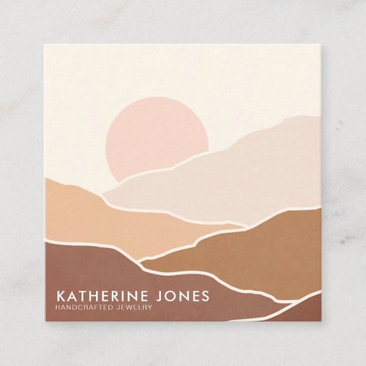 Boho Abstract Eenvoudig Modern Visitekaartje (Voorkant)