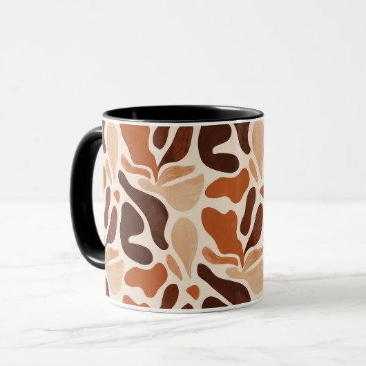 Boho Abstract Flow Mug – Soft Shape Composition Mok (Voorkant links)