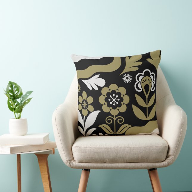 Boho Abstract Flower Art Kussen (Stoel)