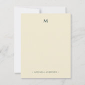 Boho Abstract Flowers Monogram Naam Stationery Notitiekaartje (Voorkant)