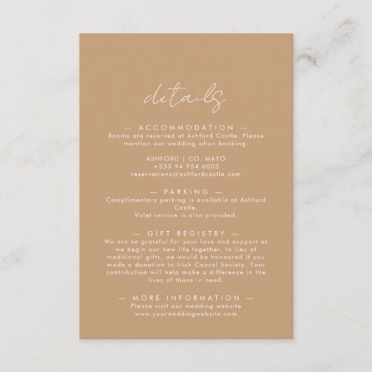 Boho Abstract | Gentle Fawn Wedding Details Informatiekaartje (Voorkant)