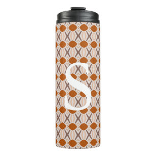 Boho Abstract Geometric Desert Terracotta Monogram Thermosbeker