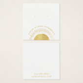 Boho Abstract Gold Circle Earring Display Card Vierkante Visitekaartjes (Voorkant /achterkant)