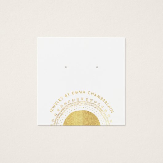 Boho Abstract Gold Circle Earring Display Card Vierkante Visitekaartjes (Voorkant)