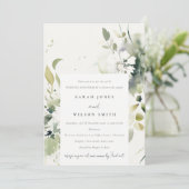 Boho Abstract Groen Bloemen Bruiloft Jubileum Kaart (Staand voorkant)