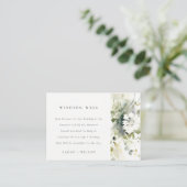 Boho Abstract Groen Bloemen Bruiloft Wishing Well Informatiekaartje (Staand voorkant)