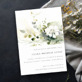 Boho Abstract Groen Wit Bloemen Baby shower Kaart