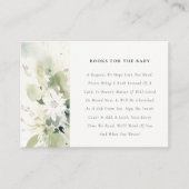 Boho Abstract Groene Bloemen Boeken Voor Baby Show Informatiekaartje (Voorkant)