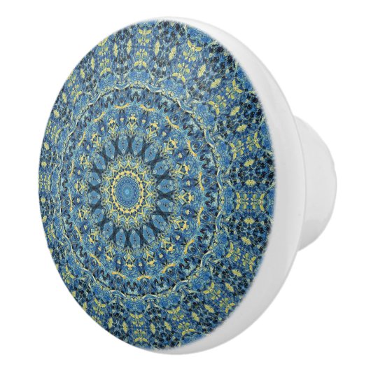 Boho Abstract Groovy Van Gogh Sterrennacht Mandala Keramische Knop (Rechts)
