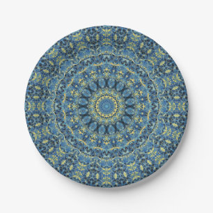 Boho Abstract Groovy Van Gogh Sterrennacht Mandala Papieren Bordje