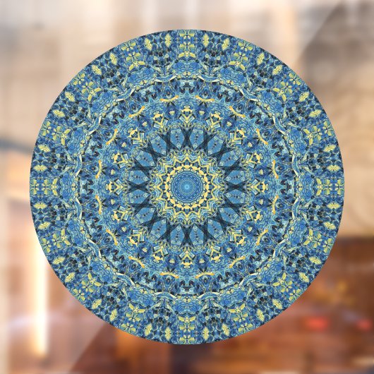 Boho Abstract Groovy Van Gogh Sterrennacht Mandala Raamsticker (Vel 2)