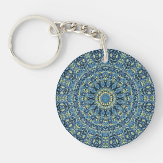 Boho Abstract Groovy Van Gogh Sterrennacht Mandala Sleutelhanger (Voorkant)
