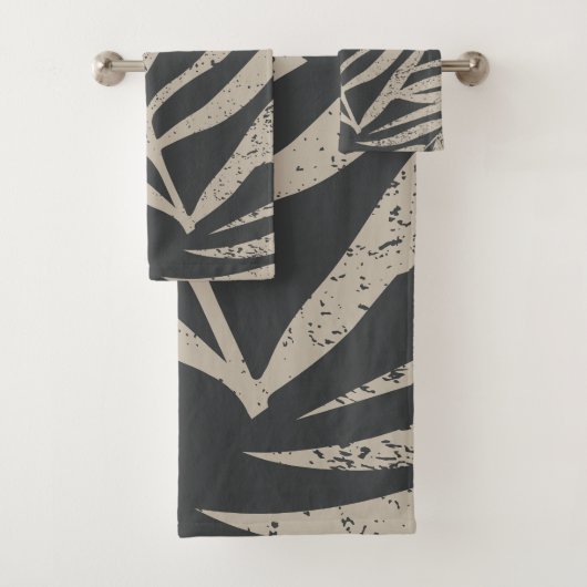 Boho Abstract Grunge Palmbladeren Patroon Bad Handdoek (Insitu)
