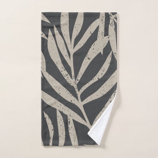Boho Abstract Grunge Palmbladeren Patroon Bad Handdoek (Handdoek)
