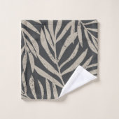 Boho Abstract Grunge Palmbladeren Patroon Bad Handdoek (Wasdoekje)