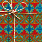 Boho Abstract Hippie Cool Red Blue Ethnic Trippy Cadeaupapier
