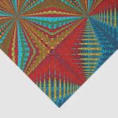 Boho Abstract Hippie Cool Red Blue Ethnic Trippy Tissuepapier (Detail)