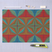 Boho Abstract Hippie Cool Red Blue Ethnic Trippy Tissuepapier (Craft)