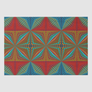 Boho Abstract Hippie Cool Red Blue Ethnic Trippy Tissuepapier