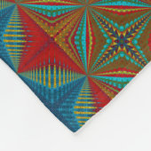 Boho Abstract Hippie Cool Rood Blauw Etnisch Tripp Fleece Deken (Hoek)