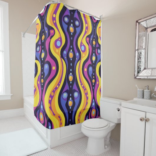 Boho Abstract kleurrijk 10 Douchegordijn (In situ)