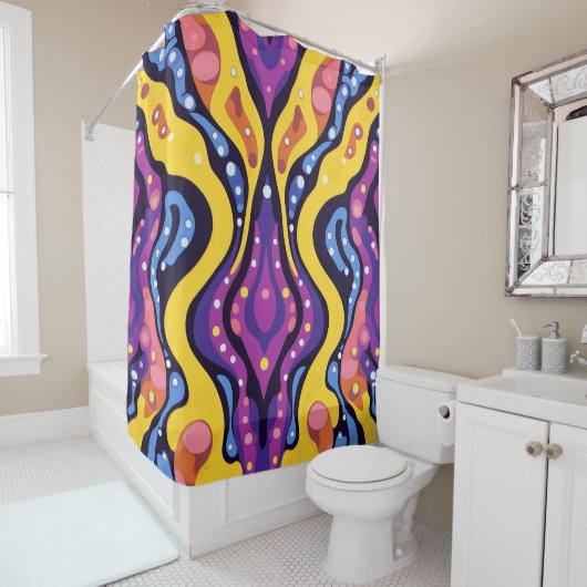 Boho Abstract kleurrijk 11 Douchegordijn (In situ)