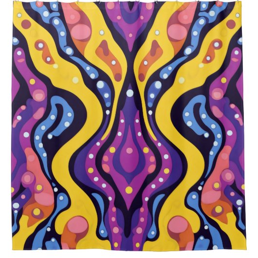 Boho Abstract kleurrijk 11 Douchegordijn (Voorkant)