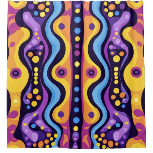 Boho Abstract kleurrijk 12 Douchegordijn (Voorkant)