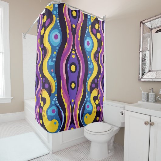 Boho Abstract kleurrijk 13 Douchegordijn (In situ)