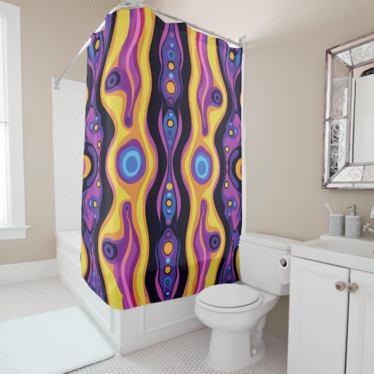 Boho Abstract kleurrijk 16 Douchegordijn (In situ)