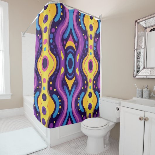 Boho Abstract kleurrijk 17 Douchegordijn (In situ)